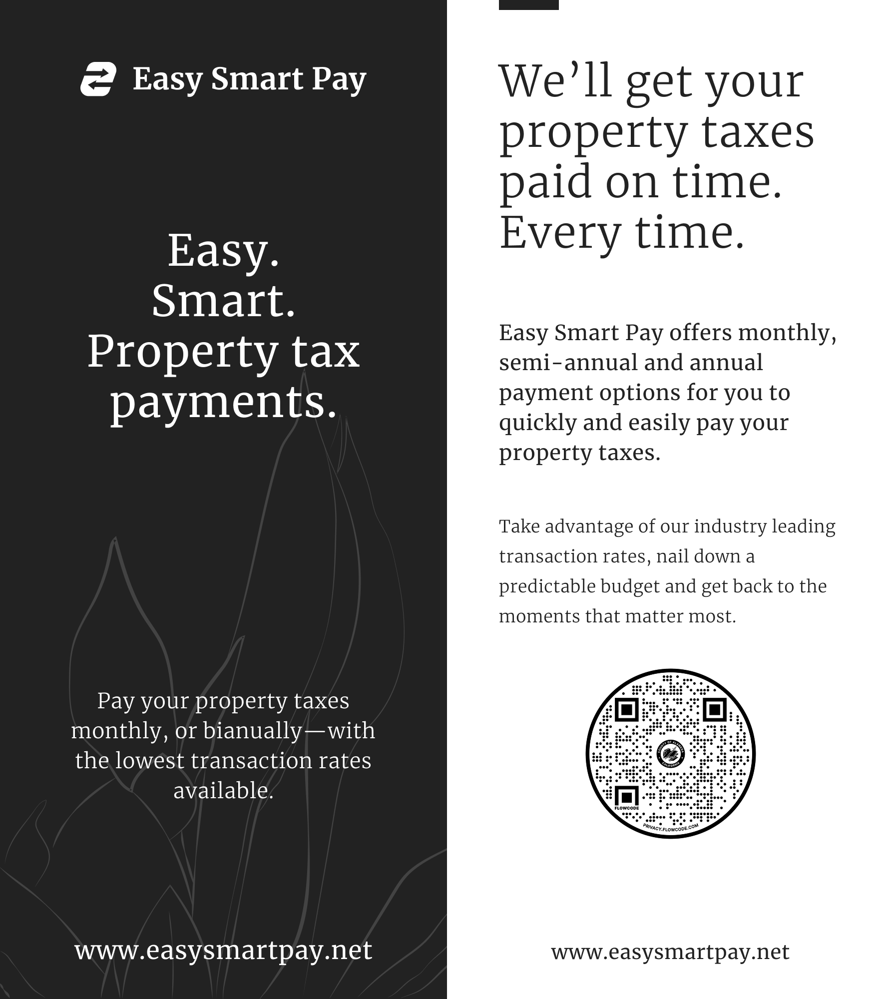 Easy Smart Pay — branded tax bill mailer inserts